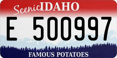 ID license plate E500997