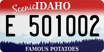 ID license plate E501002