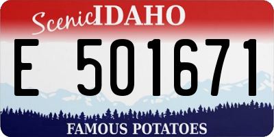 ID license plate E501671