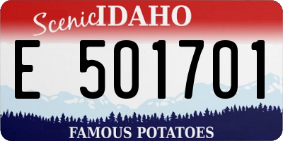 ID license plate E501701