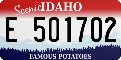 ID license plate E501702