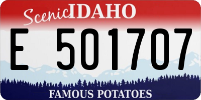 ID license plate E501707