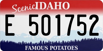 ID license plate E501752