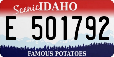 ID license plate E501792