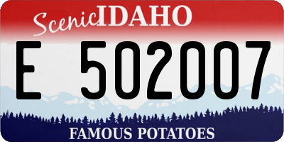 ID license plate E502007