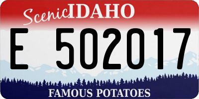 ID license plate E502017