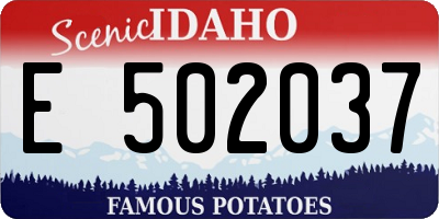 ID license plate E502037