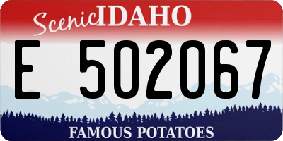 ID license plate E502067