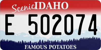 ID license plate E502074