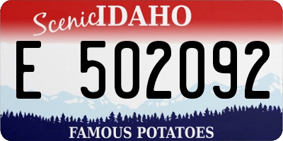 ID license plate E502092