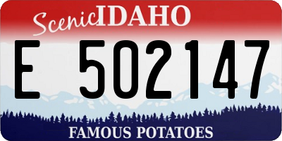 ID license plate E502147