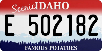 ID license plate E502182