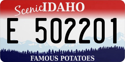 ID license plate E502201