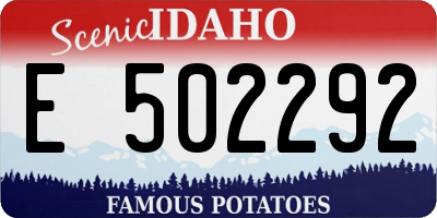 ID license plate E502292