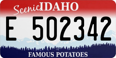 ID license plate E502342