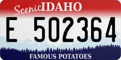 ID license plate E502364