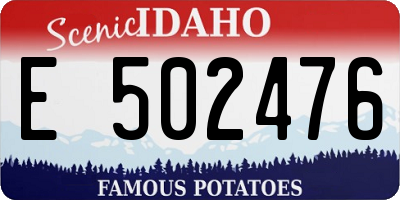 ID license plate E502476