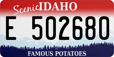 ID license plate E502680