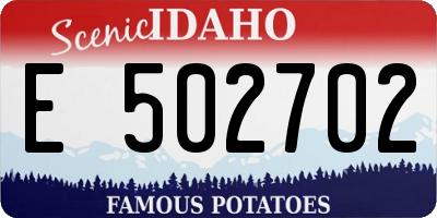 ID license plate E502702