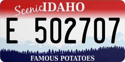 ID license plate E502707