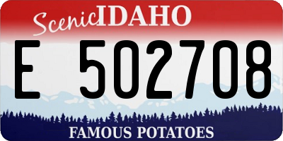 ID license plate E502708
