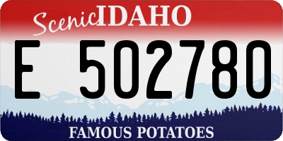 ID license plate E502780