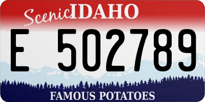 ID license plate E502789