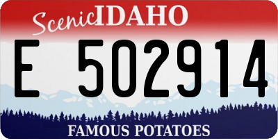 ID license plate E502914