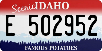 ID license plate E502952