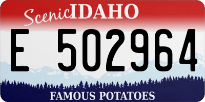 ID license plate E502964