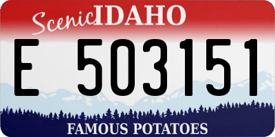 ID license plate E503151