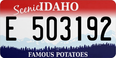 ID license plate E503192