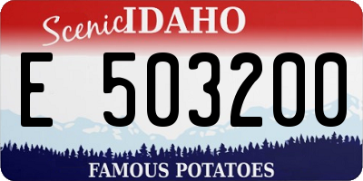 ID license plate E503200