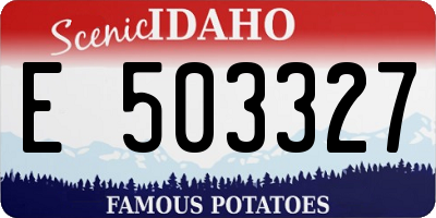 ID license plate E503327
