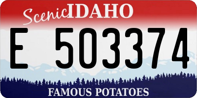 ID license plate E503374