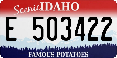 ID license plate E503422