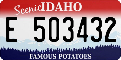 ID license plate E503432