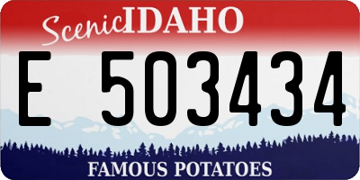 ID license plate E503434
