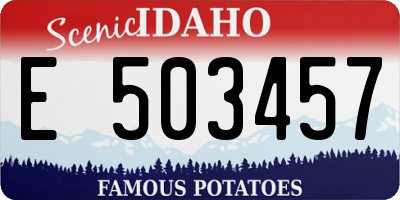 ID license plate E503457