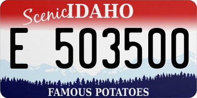 ID license plate E503500