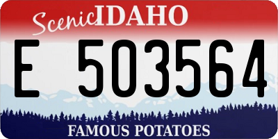 ID license plate E503564