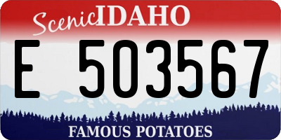 ID license plate E503567