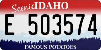 ID license plate E503574