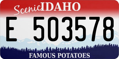 ID license plate E503578