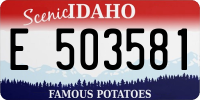 ID license plate E503581