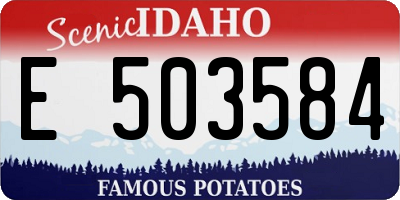 ID license plate E503584
