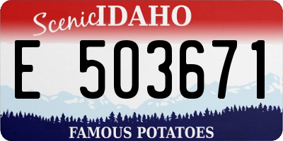 ID license plate E503671