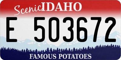 ID license plate E503672