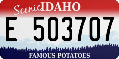 ID license plate E503707