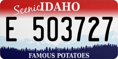 ID license plate E503727